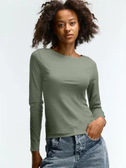 GATE T-shirt z dekoltem w łódkę| Koszulki I Topy·Koszulki
