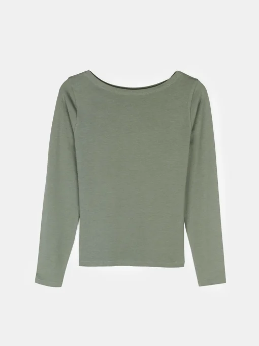 GATE T-shirt z dekoltem w łódkę| Koszulki I Topy·Koszulki