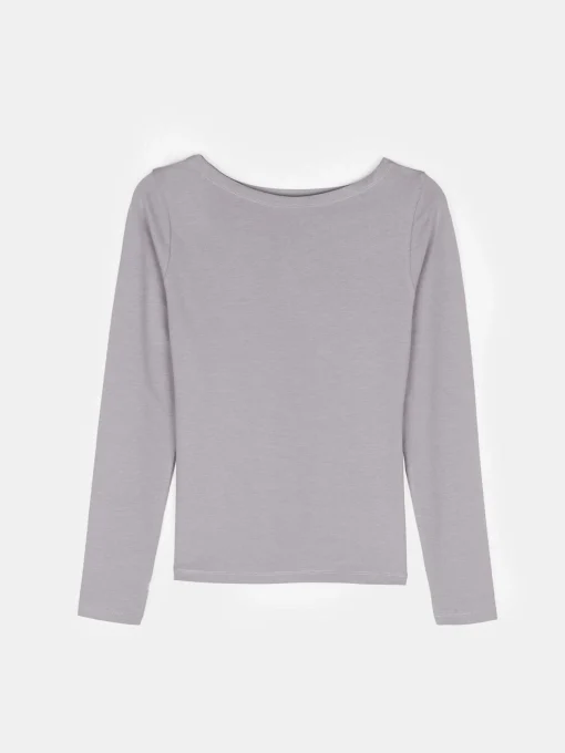 GATE T-shirt z dekoltem w łódkę| Koszulki I Topy·Koszulki