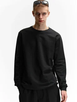 GATE T-shirt z grubej bawełny| Koszulki·Koszulki Z Długim Rękawem|Koszulki·Basic Koszulki I Podkoszulki