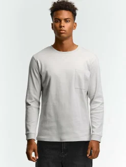 GATE T-shirt z grubej bawełny z kieszenią| Koszulki·Koszulki Z Długim Rękawem|Koszulki·Basic Koszulki I Podkoszulki