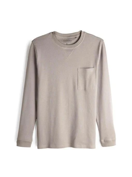 GATE T-shirt z grubej bawełny z kieszenią| Koszulki·Koszulki Z Długim Rękawem|Koszulki·Basic Koszulki I Podkoszulki